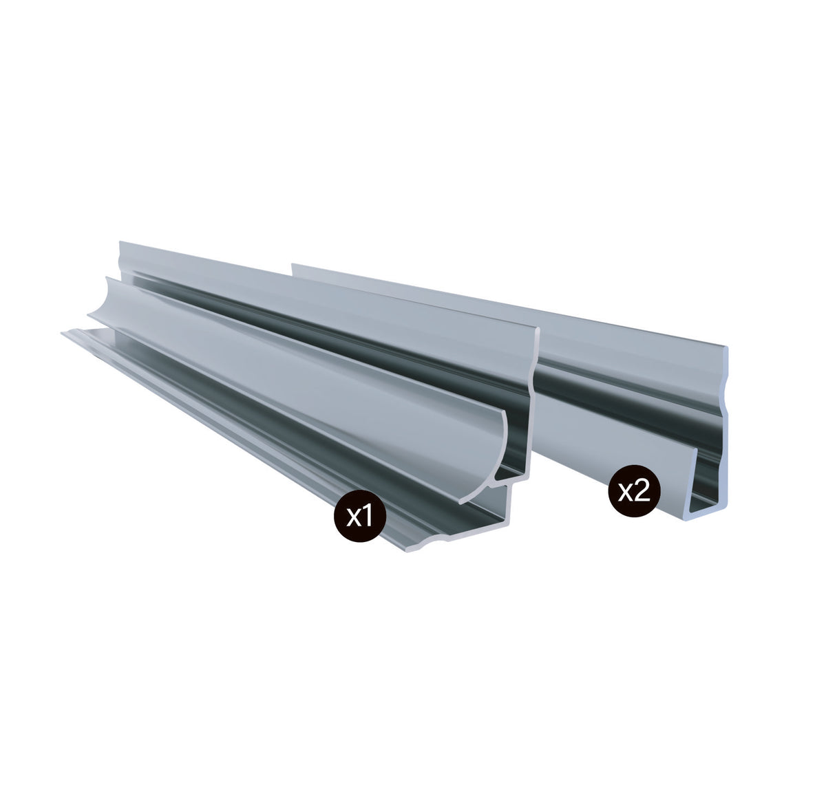 Zitta 1 corner and 2 ends finishing kit 96" for corner installation chrome MU0096HKCK2