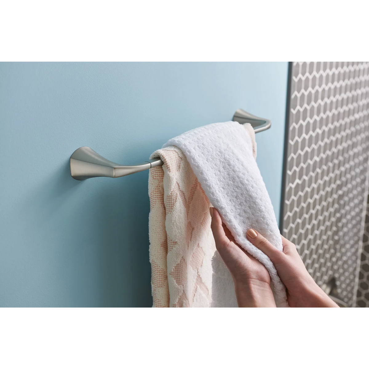 Moen Lindor 24" Towel Bar MY8724 in Spot Resist Brushed Nickel (MY8724BN) - view 3