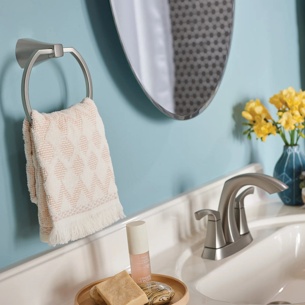 Moen Lindor Towel Ring MY8786 in Spot Resist Brushed Nickel (MY8786BN) - view 4