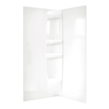 Maax 36 x 36 in. Acrylic Direct-to-Stud Two-Piece Corner Shower Wall Kit in White 105753-000-001-000 - Plumbing Market