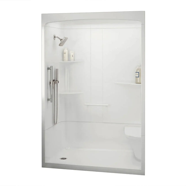 Maax ALLIA SHR-6034 Acrylic Alcove Center Drain Three-Piece Shower in White 107002-SLC-000-001 - Plumbing Market