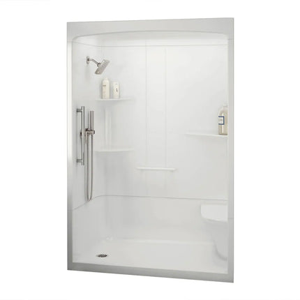 Maax ALLIA SHR-6034 Acrylic Alcove Center Drain Three-Piece Shower in White 107002-SRC-000-001 - Plumbing Market