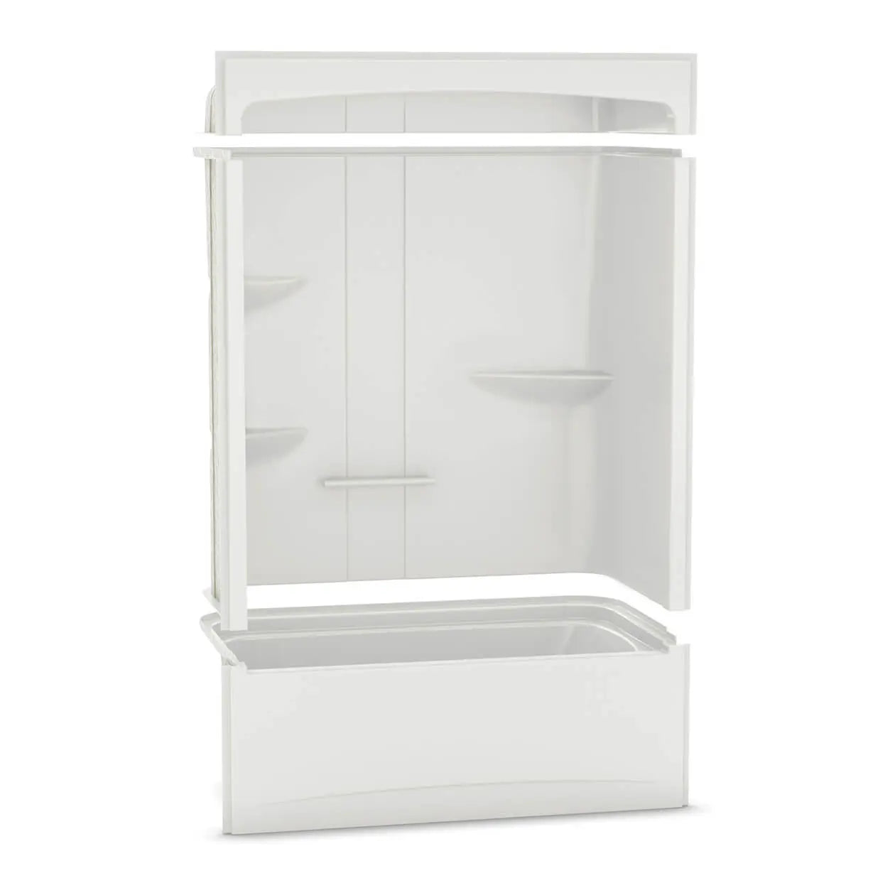 Maax ALLIA TSR-6032 Acrylic Alcove Right-Hand Drain Three-Piece Tub Shower in White 107000-SR-000-001 - Plumbing Market