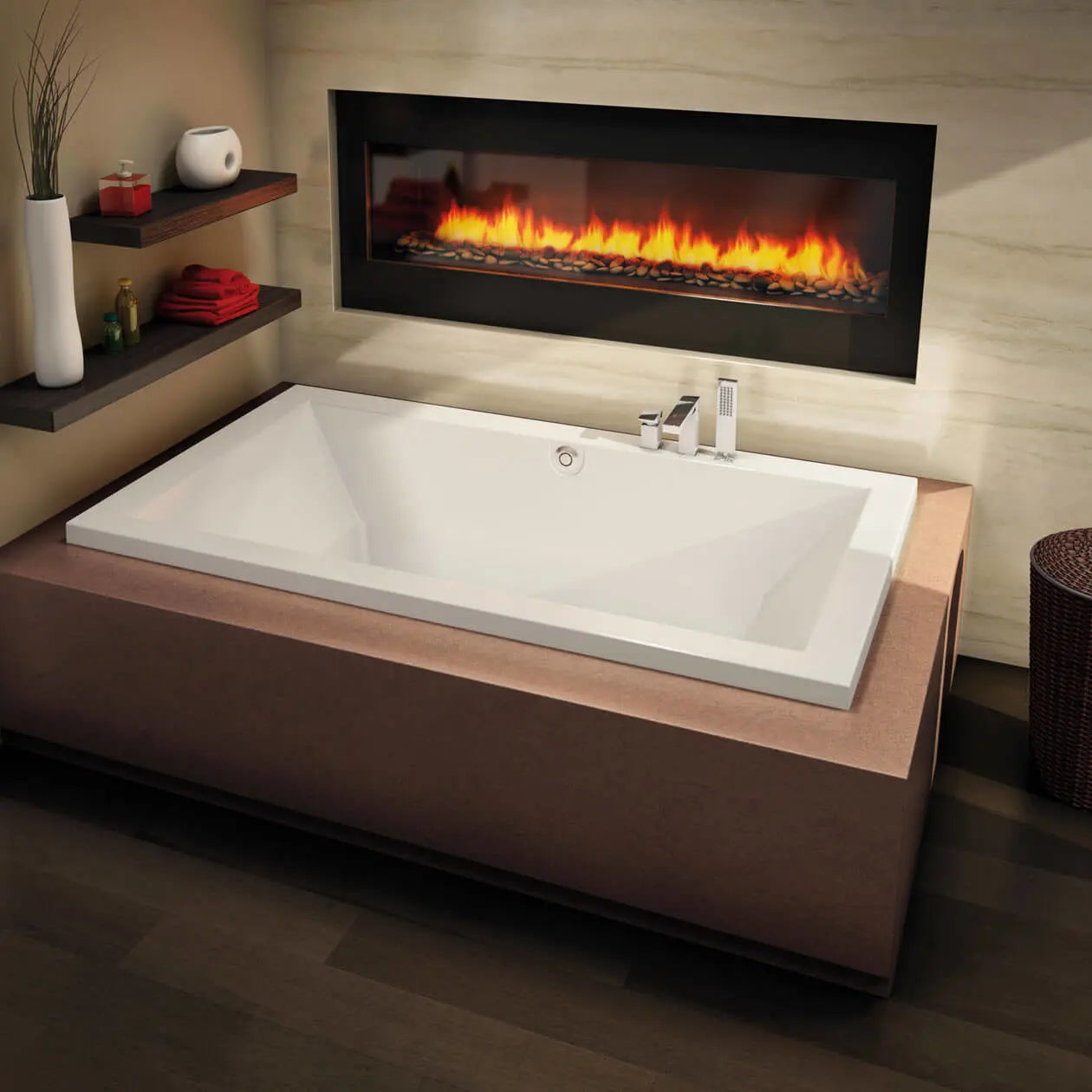 Maax Aiiki 7242 Acrylic Drop-in Center Drain Hydrofeel Bathtub in White 102785-054-001-100 - Plumbing Market