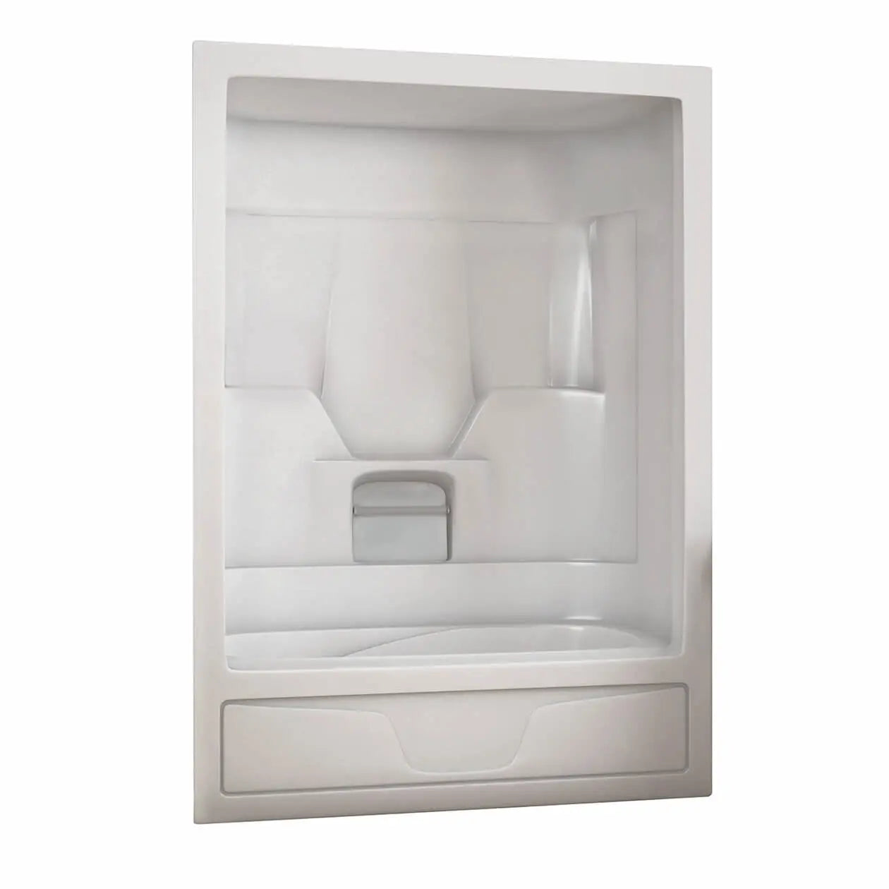 Maax Aspen-3P 60 x 31 Acrylic Alcove Left-Hand Drain Three-Piece 10 Microjets Tub Shower in White 101023-091-001-004 - Plumbing Market