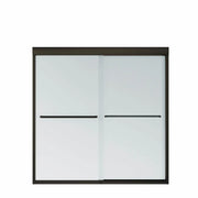 Maax Aura 55-59 x 57 in. 6 mm Sliding Tub Door for Alcove Installation with Frosted glass in Dark Bronze 135661-978-172-000 - Plumbing Market