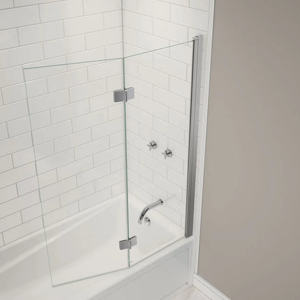 Maax Axial Access 42 x 56 in. 6 mm Pivot Tub Screen for Alcove Installation with Clear glass in Chrome 138600-900-084-000 - Plumbing Market