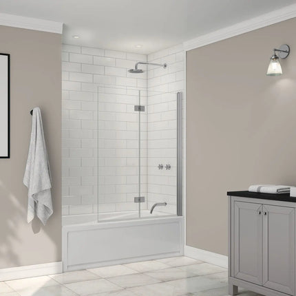 Maax Axial Access 42 x 56 in. 6 mm Pivot Tub Screen for Alcove Installation with Clear glass in Chrome 138600-900-084-000 - Plumbing Market