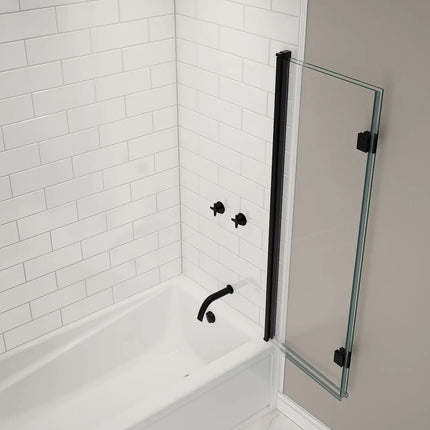 Maax Axial Access 42 x 56 in. 6 mm Pivot Tub Screen for Alcove Installation with Clear glass in Matte Black 138600-900-340-000 - Plumbing Market