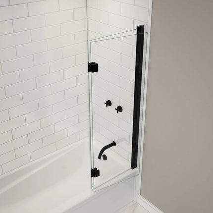 Maax Axial Access 42 x 56 in. 6 mm Pivot Tub Screen for Alcove Installation with Clear glass in Matte Black 138600-900-340-000 - Plumbing Market