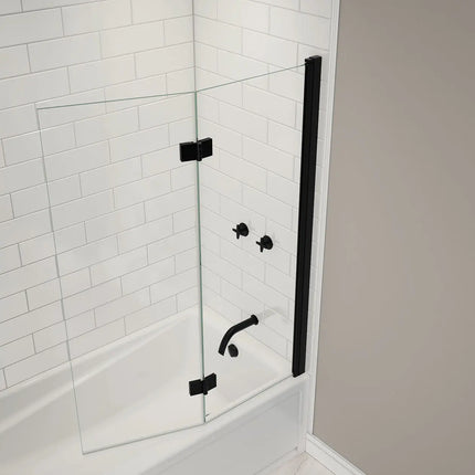 Maax Axial Access 42 x 56 in. 6 mm Pivot Tub Screen for Alcove Installation with Clear glass in Matte Black 138600-900-340-000 - Plumbing Market