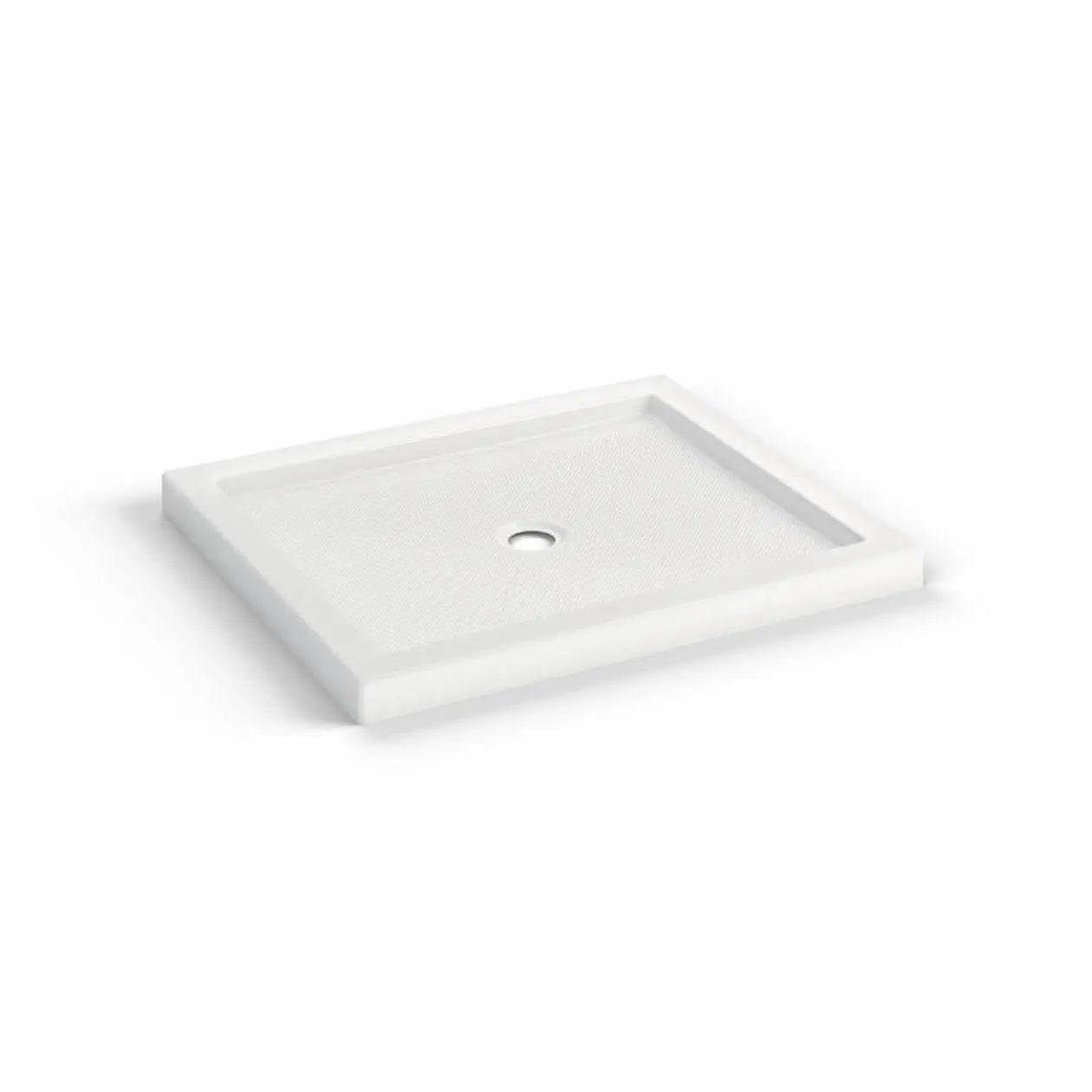 Maax B3Round 4236 Acrylic Corner Left Shower Base in White with Anti-slip Bottom with Center Drain 410034-542-001-000 - Plumbing Market