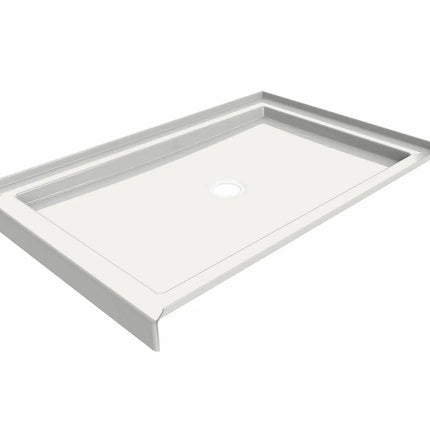 Maax B3Round 4832 Acrylic Alcove Deep Shower Base in White with Center Drain 410001-504-001-000 - Plumbing Market