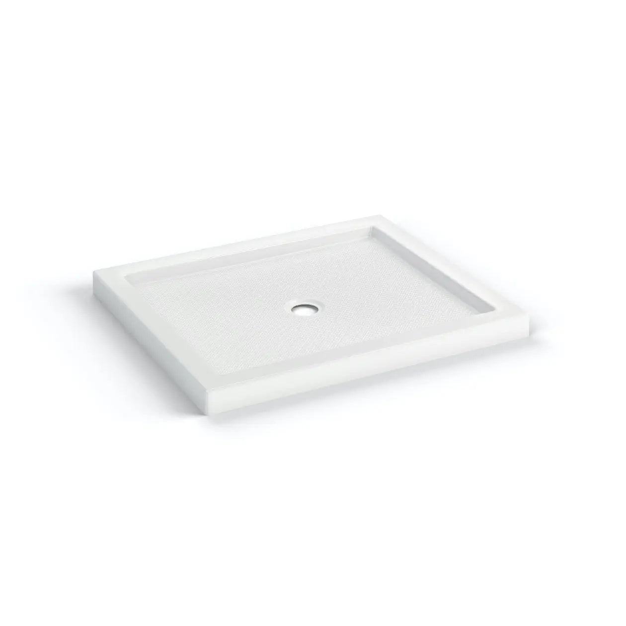 Maax B3Round 4832 Acrylic Corner Left Shower Base in White with Anti-slip Bottom with Center Drain 410001-542-001-000 - Plumbing Market