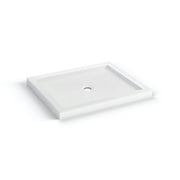 Maax B3Round 4832 Acrylic Corner Left Shower Base in White with Anti-slip Bottom with Center Drain 410001-542-001-000 - Plumbing Market