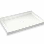Maax B3Round 4832 Acrylic Corner Left Shower Base in White with Center Drain 410001-502-001-000 - Plumbing Market