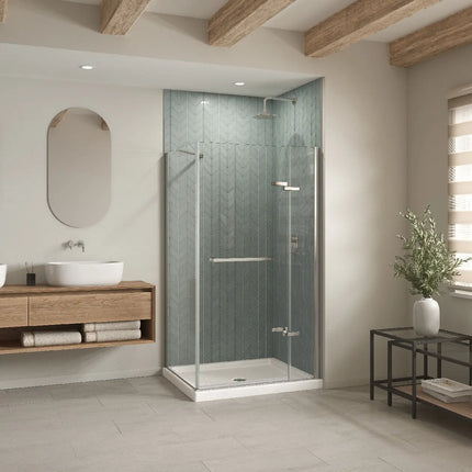 Maax B3Round 4834 Acrylic Corner Right Shower Base in White with Anti-slip Bottom with Center Drain 410002-543-001-000 - Plumbing Market