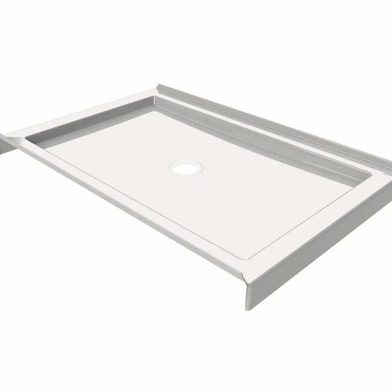 Maax B3Round 4834 Acrylic Tunnel Shower Base in White with Center Drain 410002-506-001-000 - Plumbing Market