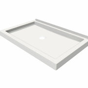 Maax B3Round 4834 Acrylic Wall Mounted Shower Base in White with Center Drain 410002-505-001-000 - Plumbing Market