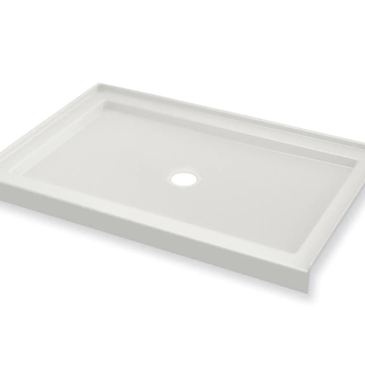 Maax B3Round 4836 Acrylic Alcove Shower Base in White with Anti-slip Bottom with Center Drain 410003-541-001-000 - Plumbing Market