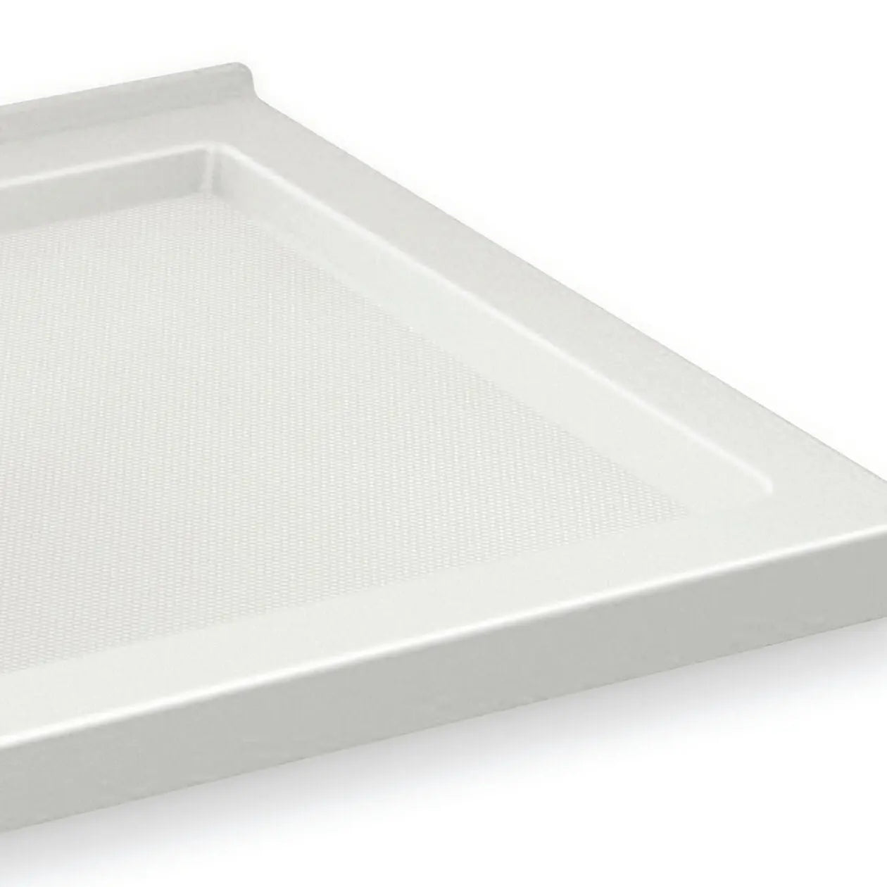 Maax B3Round 4836 Acrylic Corner Left Shower Base in White with Anti-slip Bottom with Center Drain 410003-542-001-000 - Plumbing Market