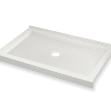 Maax B3Round 4836 Acrylic Corner Right Shower Base in White with Anti-slip Bottom with Center Drain 410003-543-001-000 - Plumbing Market