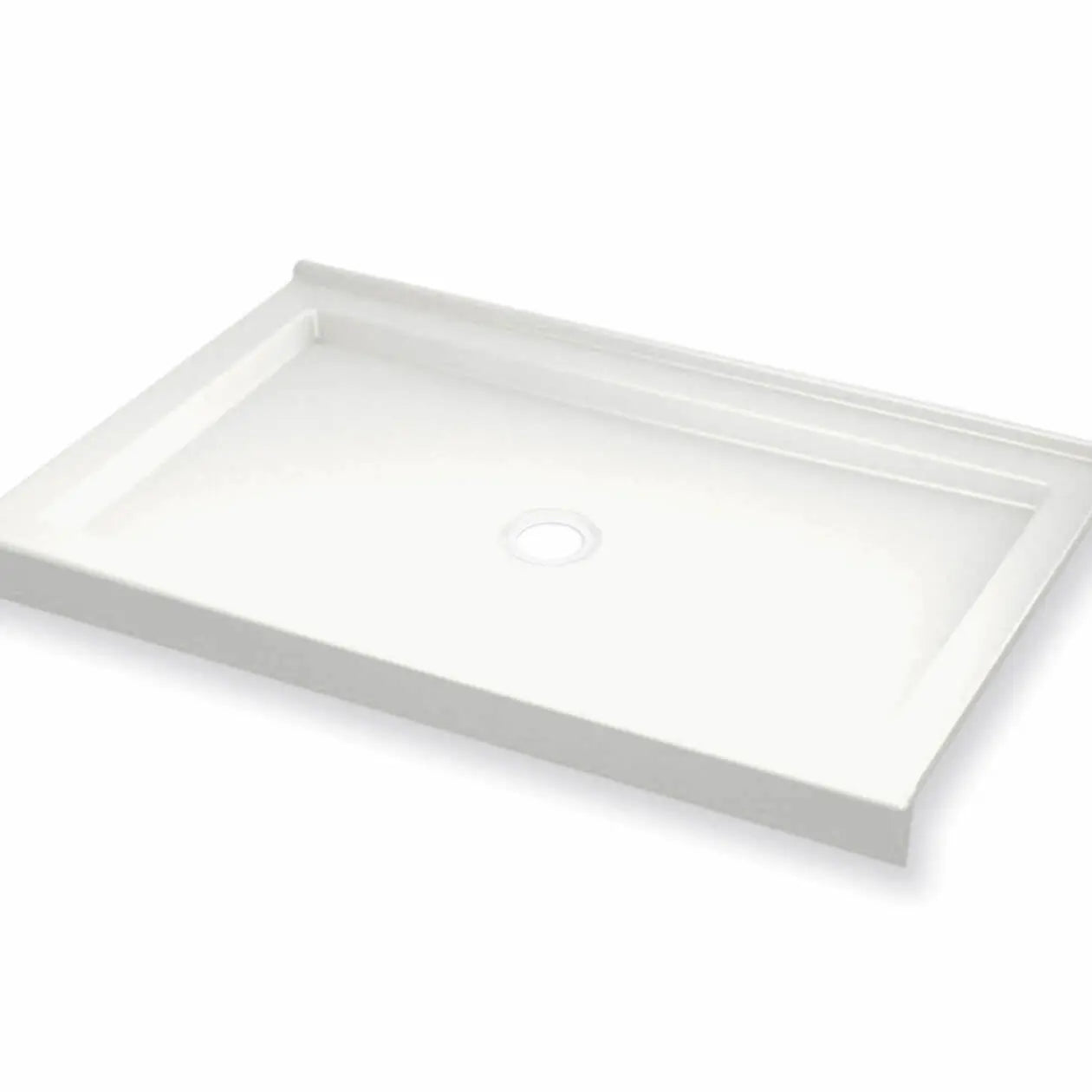 Maax B3Round 4836 Acrylic Corner Right Shower Base in White with Center Drain 410003-503-001-000 - Plumbing Market
