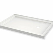 Maax B3Round 6030 Acrylic Alcove Shower Base in White with Right-Hand Drain 410004-501-001-002 - Plumbing Market