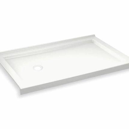 Maax B3Round 6030 Acrylic Corner Left Shower Base in White with Anti-slip Bottom with Left-Hand Drain 410004-542-001-001 - Plumbing Market