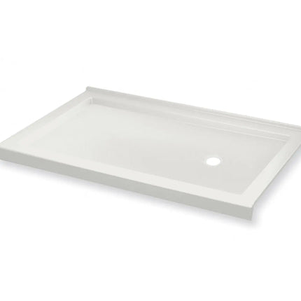 Maax B3Round 6032 Acrylic Corner Right Shower Base in White with Anti-slip Bottom with Right-Hand Drain 410005-543-001-002 - Plumbing Market