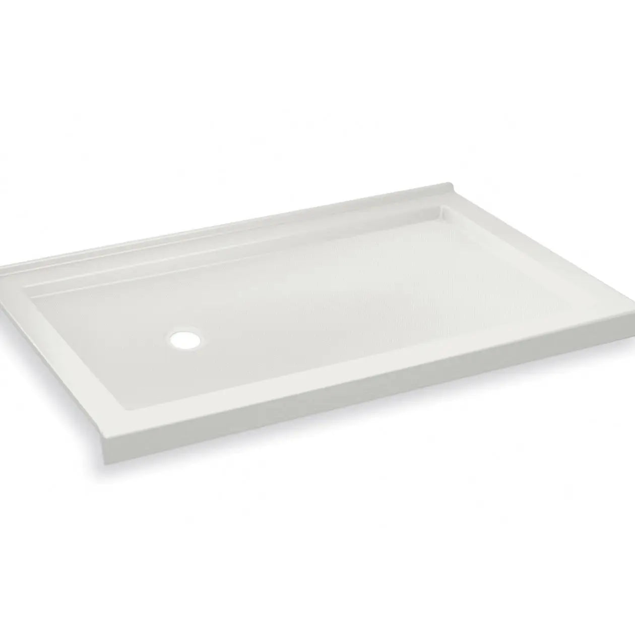 Maax B3Round 6034 Acrylic Corner Left Shower Base in White with Anti-slip Bottom with Center Drain 410035-542-001-000 - Plumbing Market