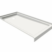 Maax B3Round 6036 Acrylic Alcove Deep Shower Base in White with Back End Drain 410006-504-001-000 - Plumbing Market