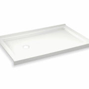Maax B3Round 6036 Acrylic Corner Left Shower Base in White with Center Drain 410006-502-001-000 - Plumbing Market