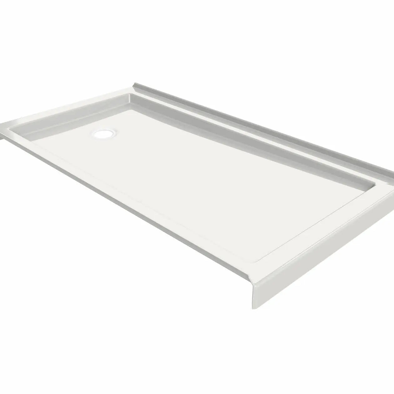 Maax B3Round 6036 Acrylic Tunnel Shower Base in White with Center Drain 410006-506-001-000 - Plumbing Market