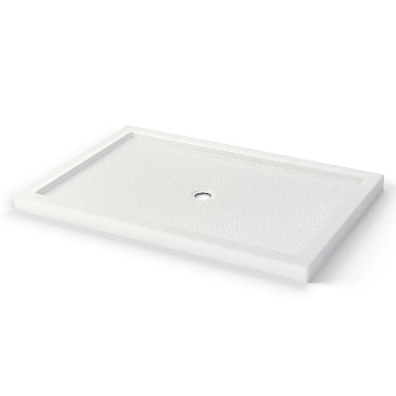 Maax B3Round 6042 Acrylic Alcove Shower Base in White with Anti-slip Bottom with Center Drain 410036-541-001-000 - Plumbing Market