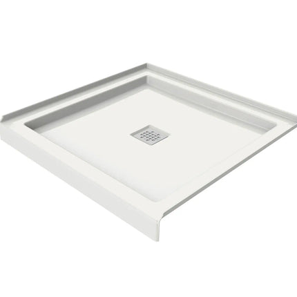 Maax B3Square 3636 Acrylic Alcove Shower Base in White with Center Drain 420000-501-001-100 - Plumbing Market