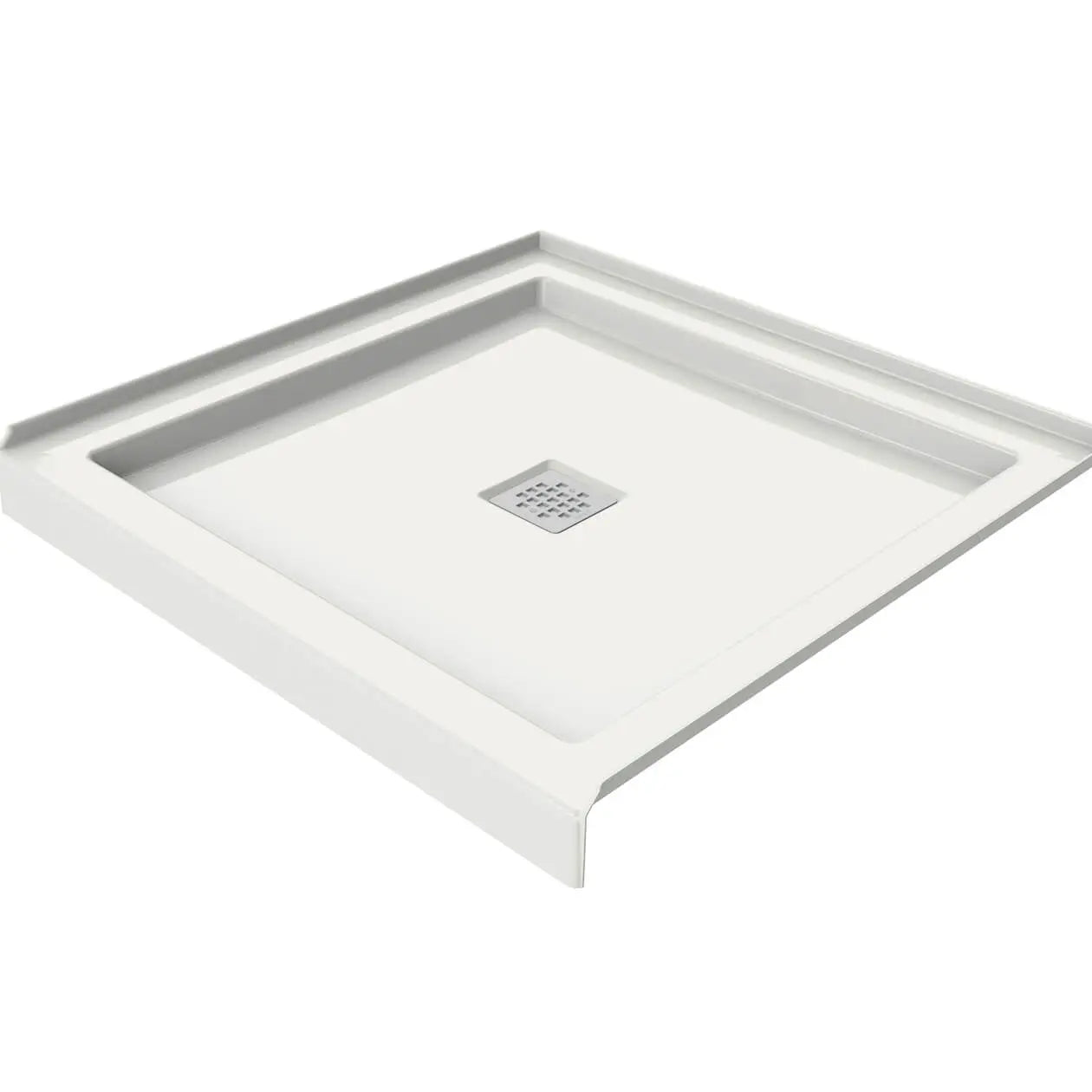 Maax B3Square 3636 Acrylic Alcove Shower Base in White with Center Drain 420000-501-001-100 - Plumbing Market
