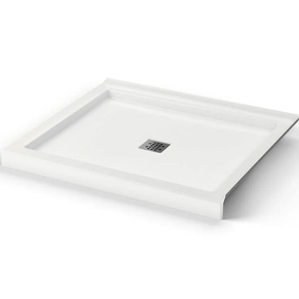 Maax B3Square 4236 Acrylic Corner Right Shower Base in White with Center Drain 420034-503-001-100 - Plumbing Market