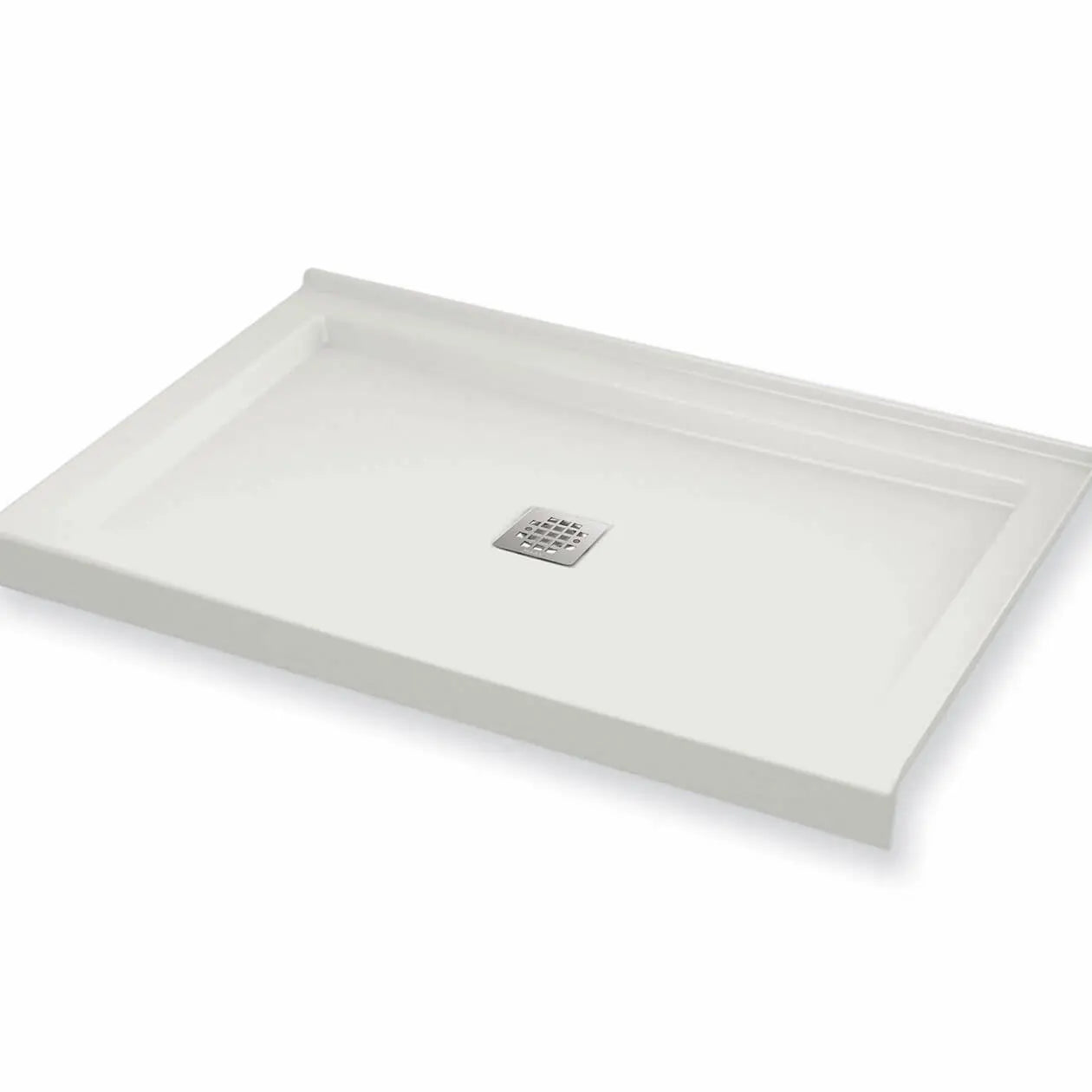 Maax B3Square 4832 Acrylic Corner Right Shower Base in White with Center Drain 420001-503-001-100 - Plumbing Market