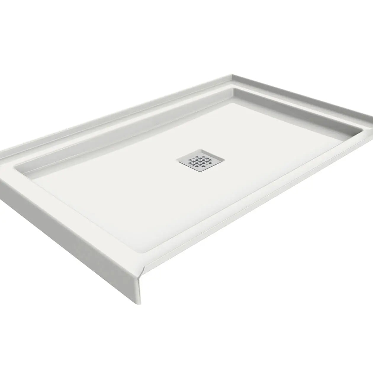 Maax B3Square 4834 Acrylic Alcove Deep Shower Base in White with Center Drain 420002-504-001-100 - Plumbing Market