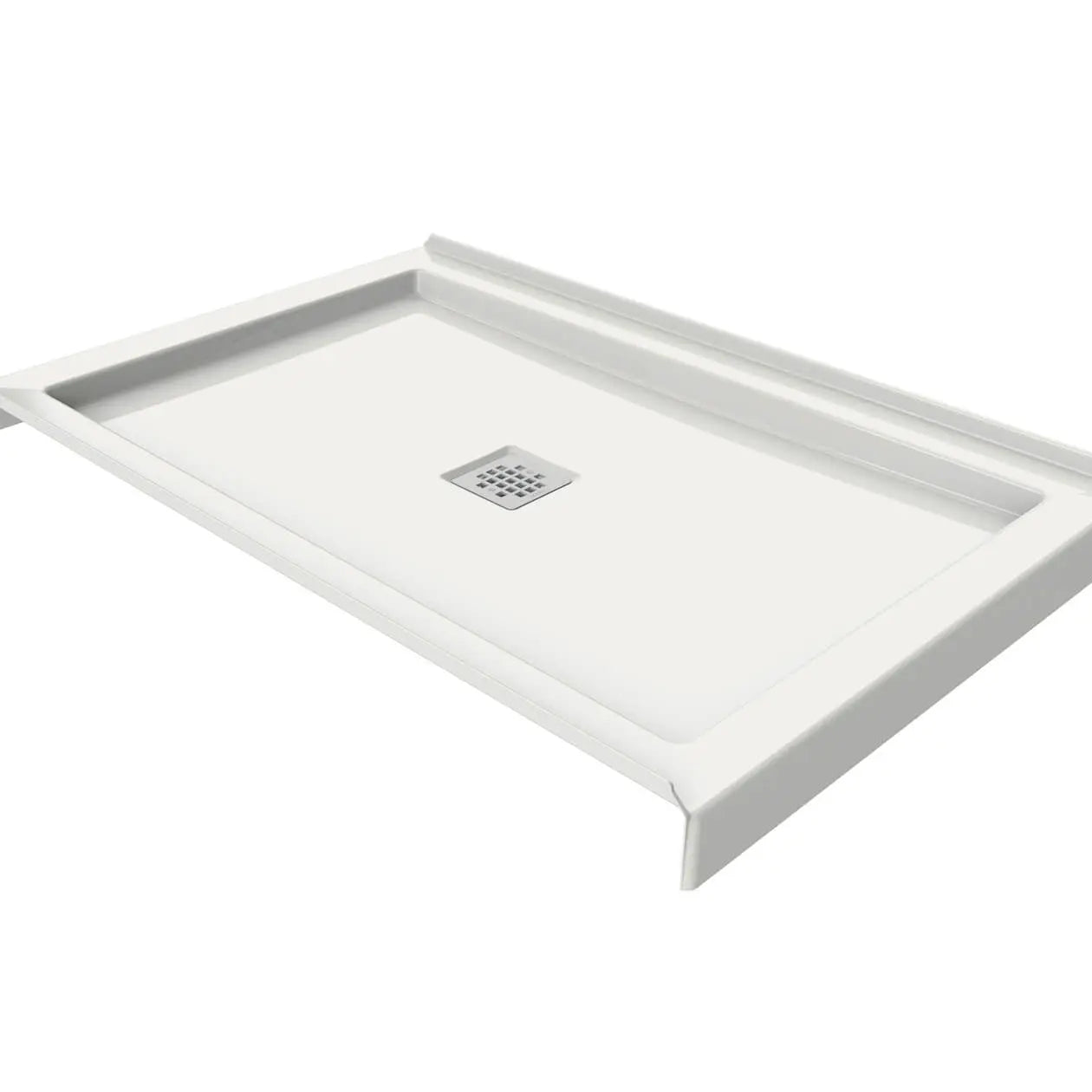 Maax B3Square 4834 Acrylic Tunnel Shower Base in White with Center Drain 420002-506-001-100 - Plumbing Market