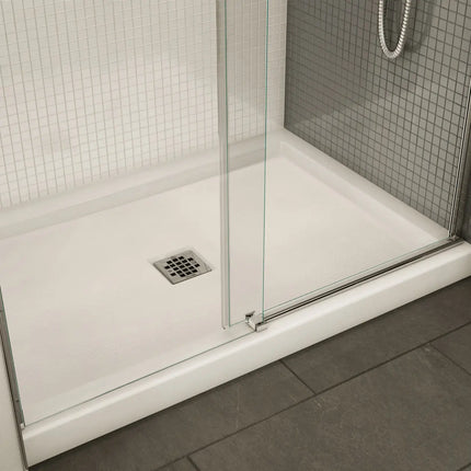 Maax B3Square 4836 Acrylic Alcove Shower Base in White with Anti-slip Bottom with Center Drain 420003-541-001-100 - Plumbing Market