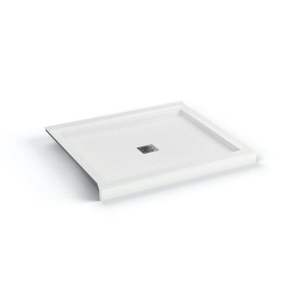Maax B3Square 4842 Acrylic Corner Left Shower Base in White with Anti-slip Bottom with Center Drain 420043-542-001-100 - Plumbing Market