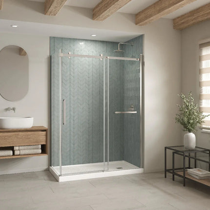 Maax B3Square 6030 Acrylic Corner Right Shower Base in White with Anti-slip Bottom with Right-Hand Drain 420004-543-001-100 - Plumbing Market