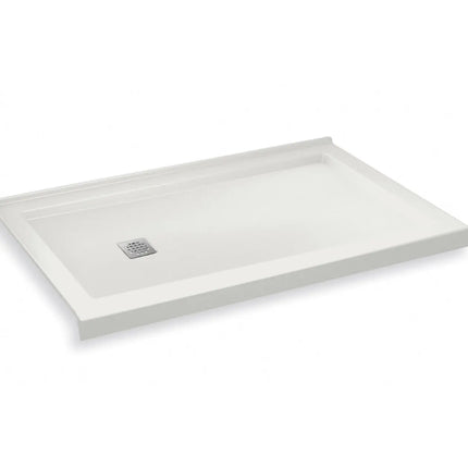 Maax B3Square 6032 Acrylic Corner Left Shower Base in White with Anti-slip Bottom with Left-Hand Drain 420005-542-001-100 - Plumbing Market
