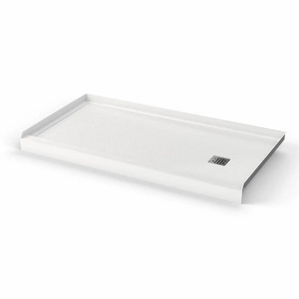 Maax B3Square 6034 Acrylic Alcove Shower Base in White with Anti-slip Bottom with Right-Hand Drain 420035-541-001-101 - Plumbing Market