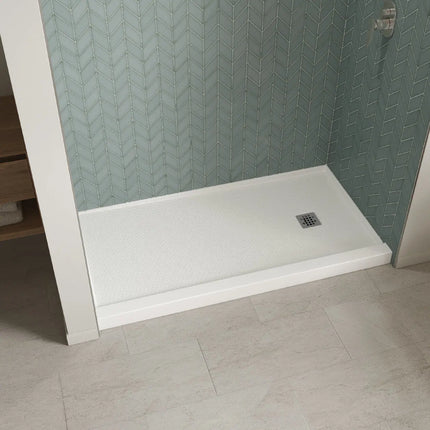 Maax B3Square 6034 Acrylic Alcove Shower Base in White with Anti-slip Bottom with Right-Hand Drain 420035-541-001-101 - Plumbing Market