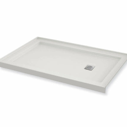 Maax B3Square 6034 Acrylic Alcove Shower Base in White with Center Drain 420035-501-001-102 - Plumbing Market