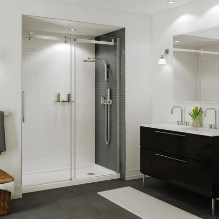 Maax B3Square 6034 Acrylic Alcove Shower Base in White with Right-Hand Drain 420035-501-001-101 - Plumbing Market