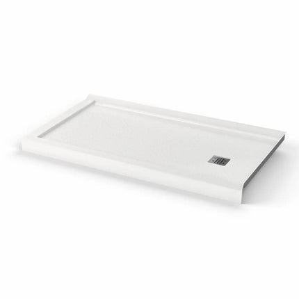 Maax B3Square 6034 Acrylic Corner Right Shower Base in White with Anti-slip Bottom with Right-Hand Drain 420035-543-001-100 - Plumbing Market